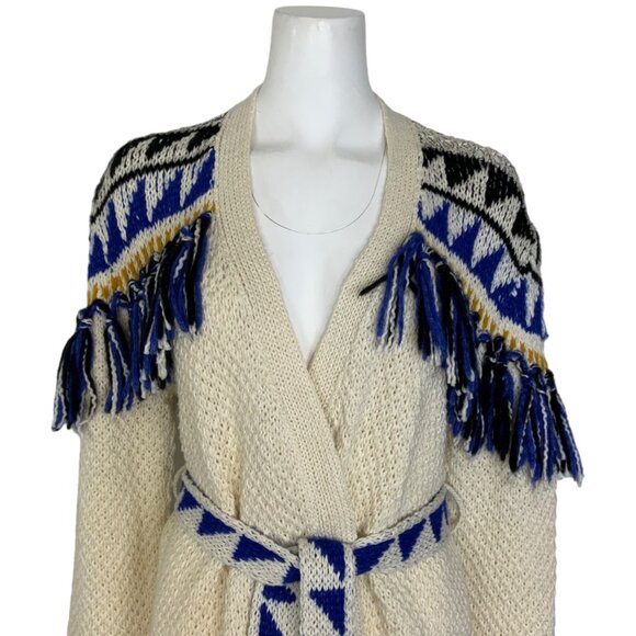 Mother The Fringe Cardigan Sweater XS The Tassel Is Worth The Hassle Tie Belt - Picture 7 of 12